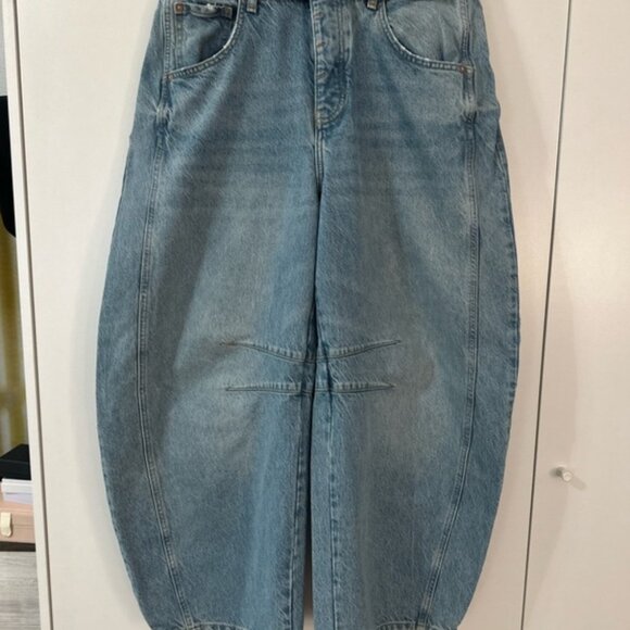 Free People Lucky You Midrise Barrel Jean size - Picture 1 of 3